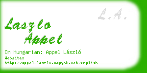 laszlo appel business card